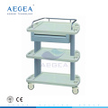 AG-LPT004A Hospital three layers utility plastic medical mobile carts